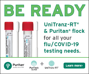 Unitranz RT和Puritan Grock全部流感和Covid 19测试需求